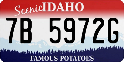 ID license plate 7B5972G