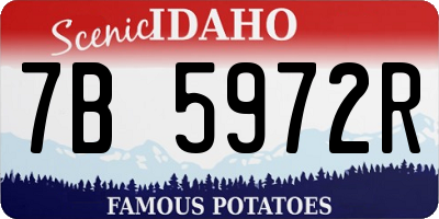 ID license plate 7B5972R