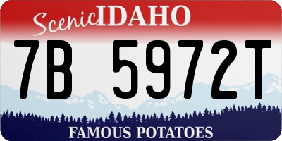 ID license plate 7B5972T