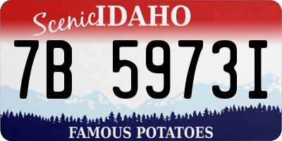 ID license plate 7B5973I
