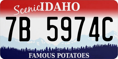 ID license plate 7B5974C