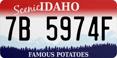 ID license plate 7B5974F