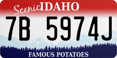 ID license plate 7B5974J