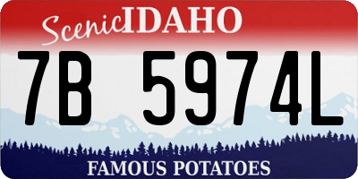 ID license plate 7B5974L