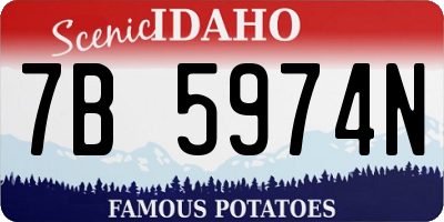 ID license plate 7B5974N