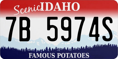 ID license plate 7B5974S