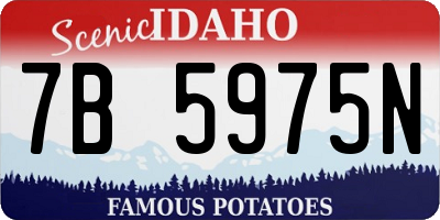 ID license plate 7B5975N
