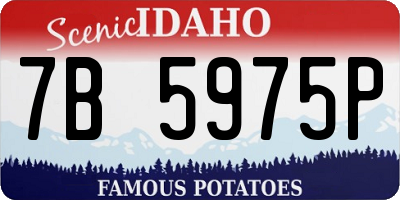 ID license plate 7B5975P