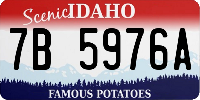 ID license plate 7B5976A