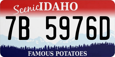 ID license plate 7B5976D