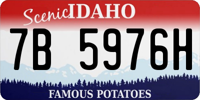 ID license plate 7B5976H