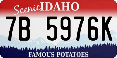 ID license plate 7B5976K