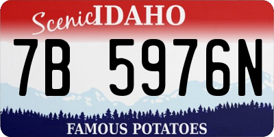 ID license plate 7B5976N