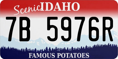 ID license plate 7B5976R