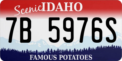 ID license plate 7B5976S