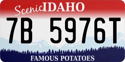 ID license plate 7B5976T