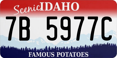 ID license plate 7B5977C