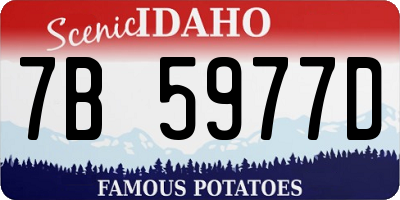ID license plate 7B5977D