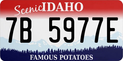 ID license plate 7B5977E