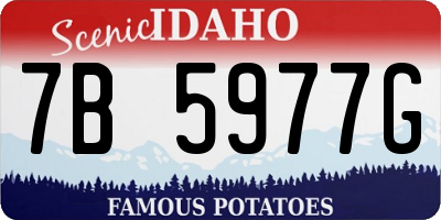 ID license plate 7B5977G