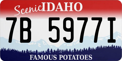 ID license plate 7B5977I