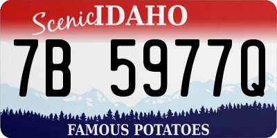 ID license plate 7B5977Q