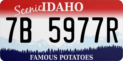 ID license plate 7B5977R