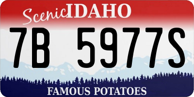 ID license plate 7B5977S