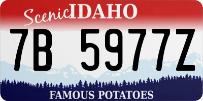 ID license plate 7B5977Z