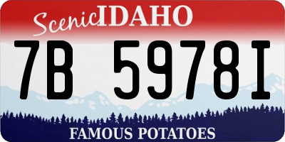 ID license plate 7B5978I