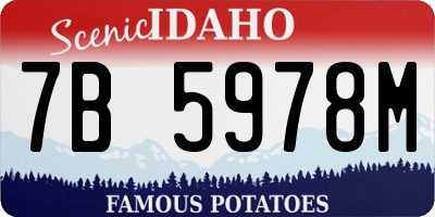 ID license plate 7B5978M