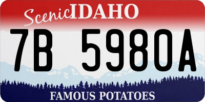 ID license plate 7B5980A