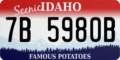 ID license plate 7B5980B