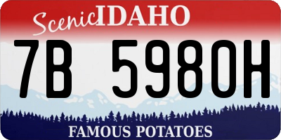 ID license plate 7B5980H