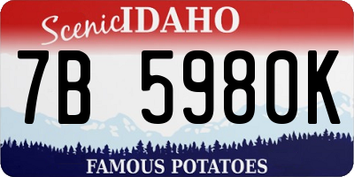 ID license plate 7B5980K