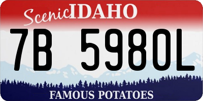 ID license plate 7B5980L