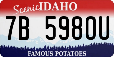 ID license plate 7B5980U