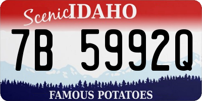 ID license plate 7B5992Q