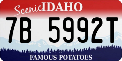 ID license plate 7B5992T