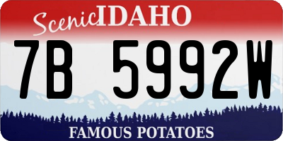 ID license plate 7B5992W
