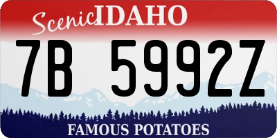 ID license plate 7B5992Z