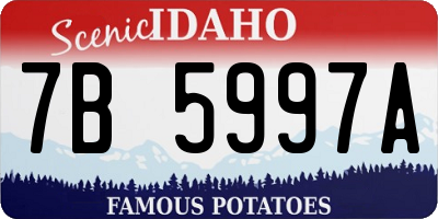 ID license plate 7B5997A