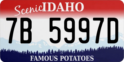 ID license plate 7B5997D