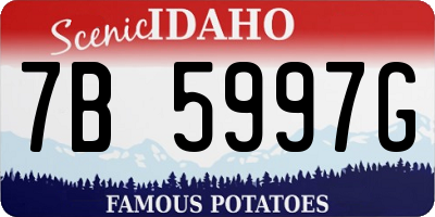 ID license plate 7B5997G