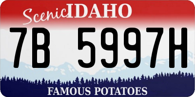 ID license plate 7B5997H