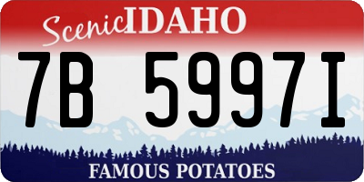 ID license plate 7B5997I