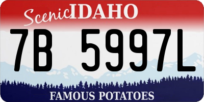 ID license plate 7B5997L