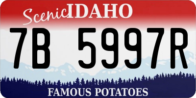 ID license plate 7B5997R