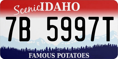 ID license plate 7B5997T