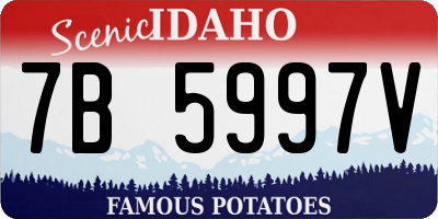 ID license plate 7B5997V